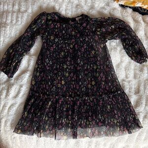 Zara Black Floral Kids Dress